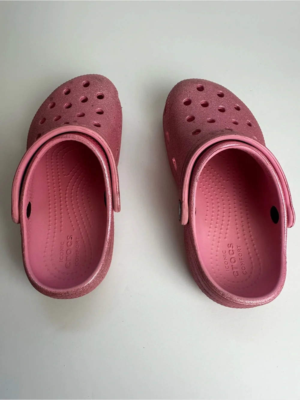 Crocs Clogs Glitter Pink Children's Size 12 Shoes Waterproof Lightweight